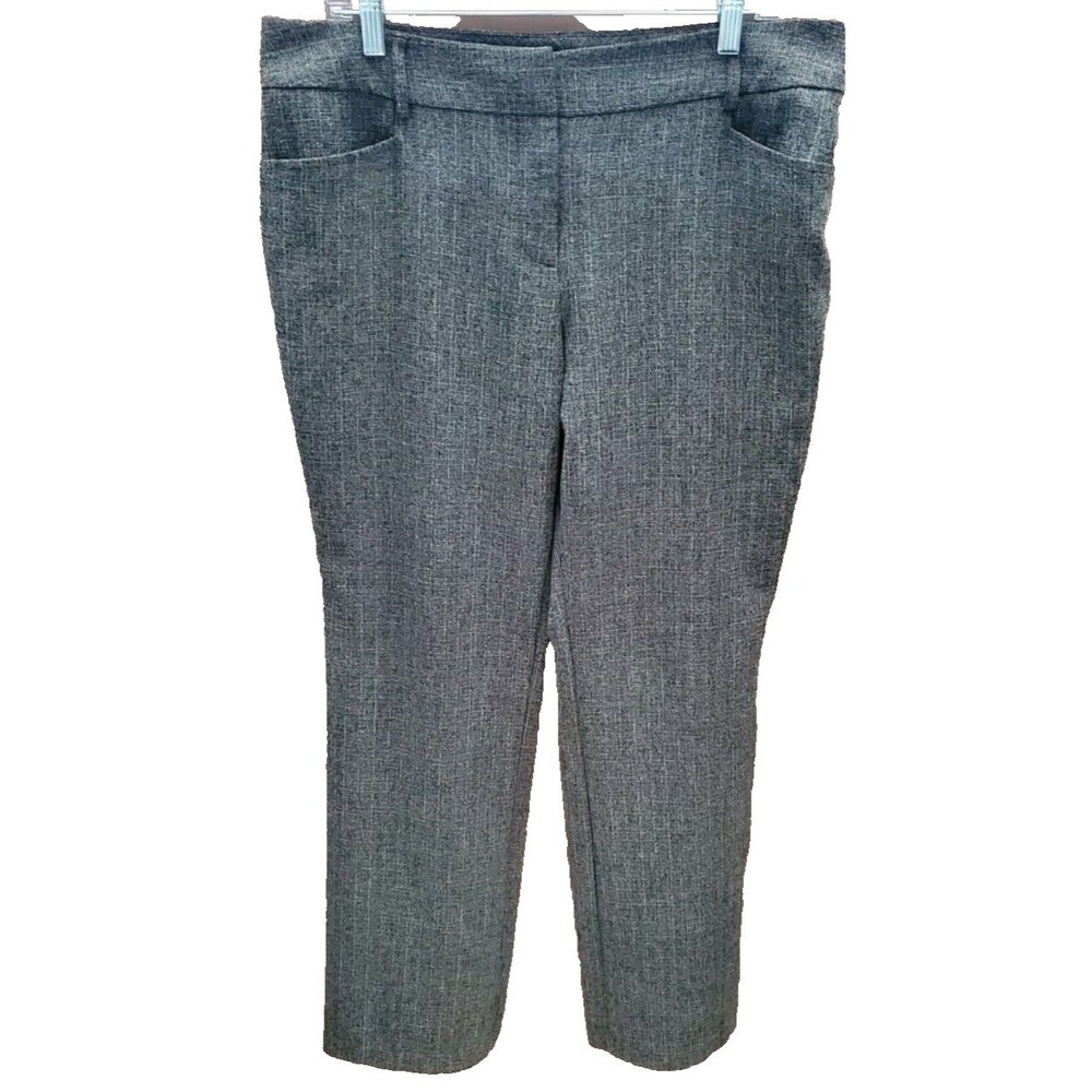 BCX Womens Dress Career Pants Gray Heathered Stretch Pockets Juniors 13